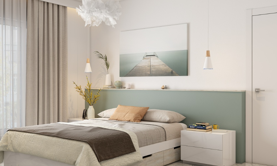 Stylish bedroom with wardrobe and storage reflecting 2BHK interior design cost in Kolkata