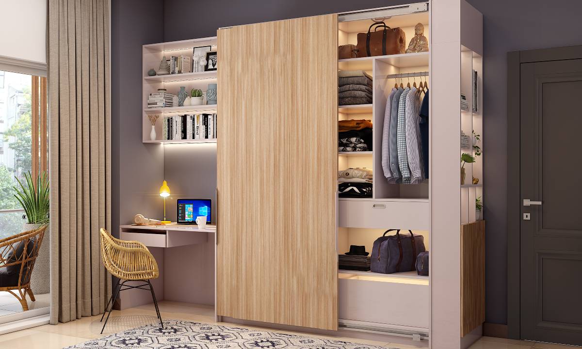 2 BHK home's bedroom and living room interior cost estimate calculator