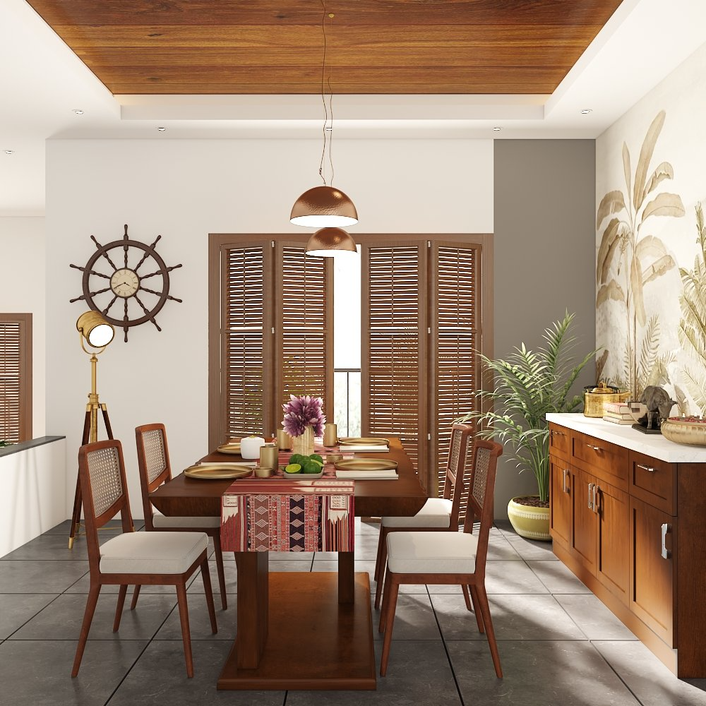 Apartment interior designers in Anna Salai designed a space-saving crockery unit