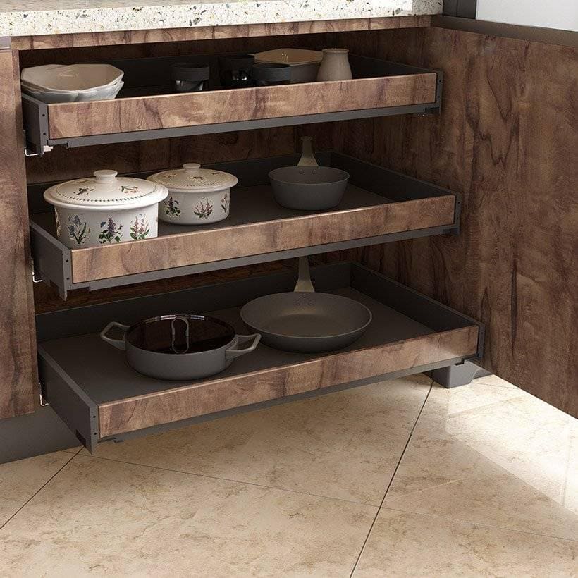 Kitchen space saving idea with classic laminated cabinets and add depth to your small kitchens