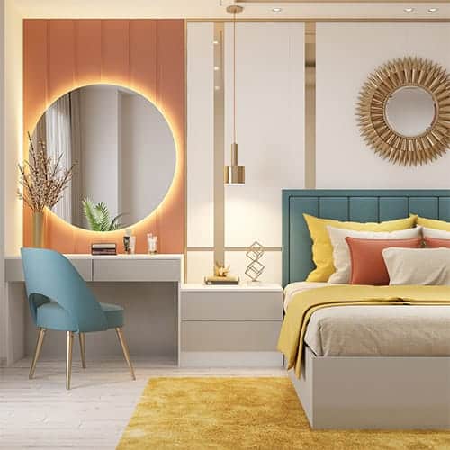 Best interior designers in Gandhinagar designed a bedroom with drawer storage