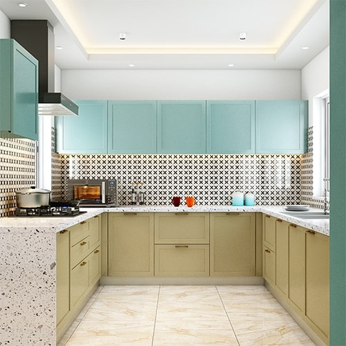 Best interior designers in Jayalakshmipuram designed a u-shaped kitchen