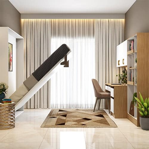 Best Interior designers in Noida designed a space-saving murphy bed