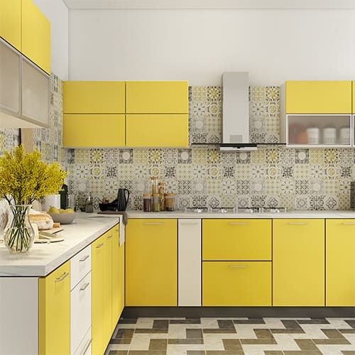 Best kitchen interior designers in MG Road created l shaped kitchen