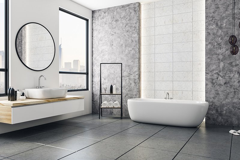 Best tile for small bathroom floor of grey colour in wall and floor tiles design for bathroom