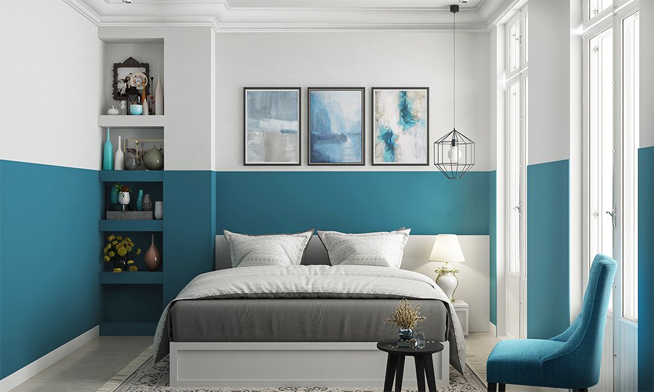 How To Rock The Blue Two-Colour Combination For Bedroom Walls