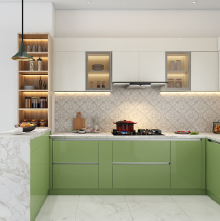 G-shaped kitchen design for independent houses in Bhubaneswar