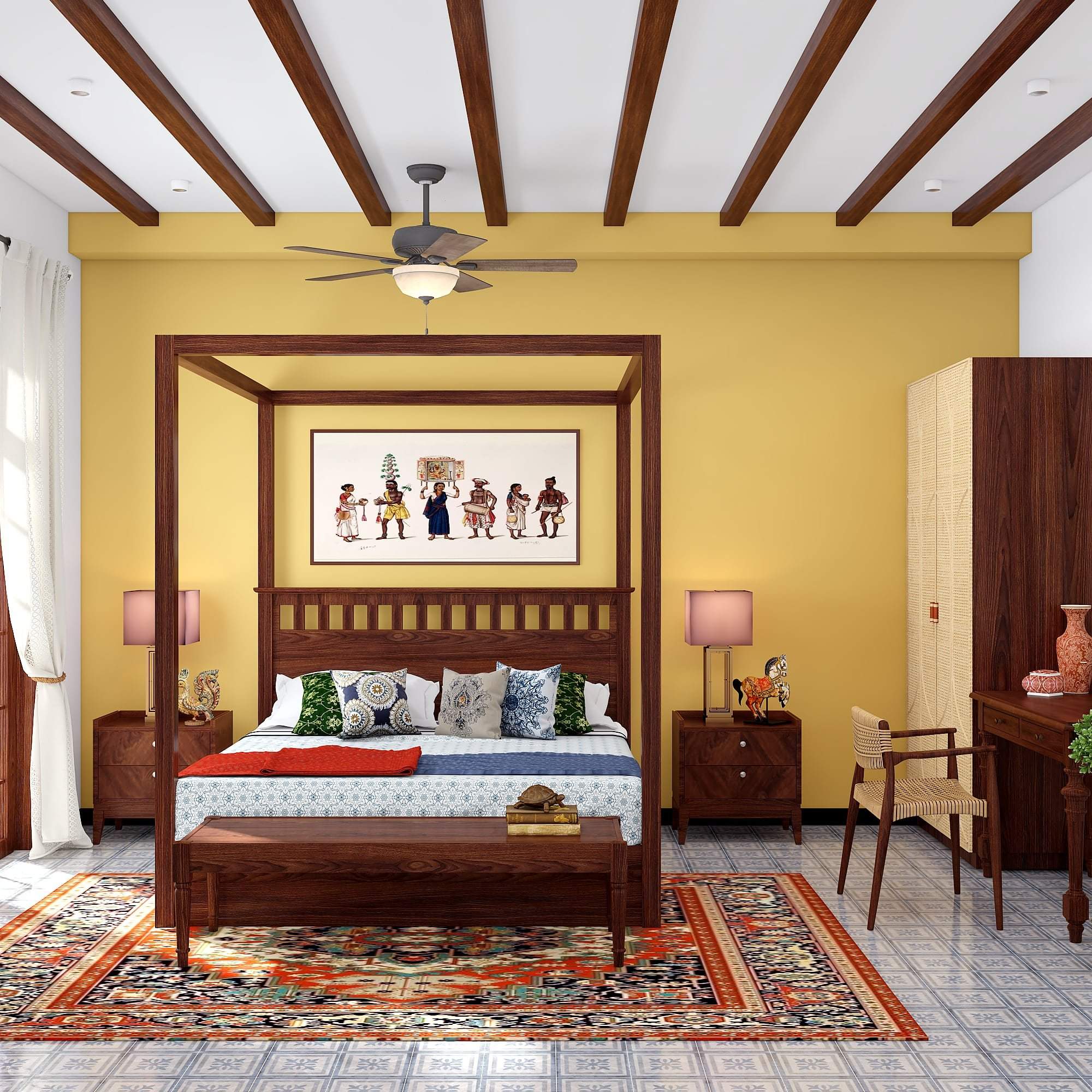 Home interior designers in Thoraipakkam designed a bedroom with wardrobe