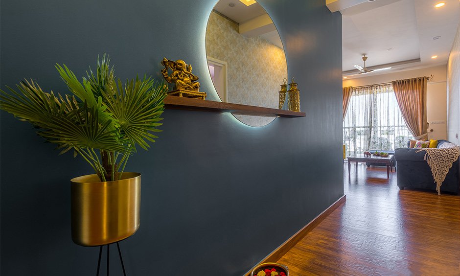 How to design an entryway- add a side table or a ledge on the wall for a minimalistic look