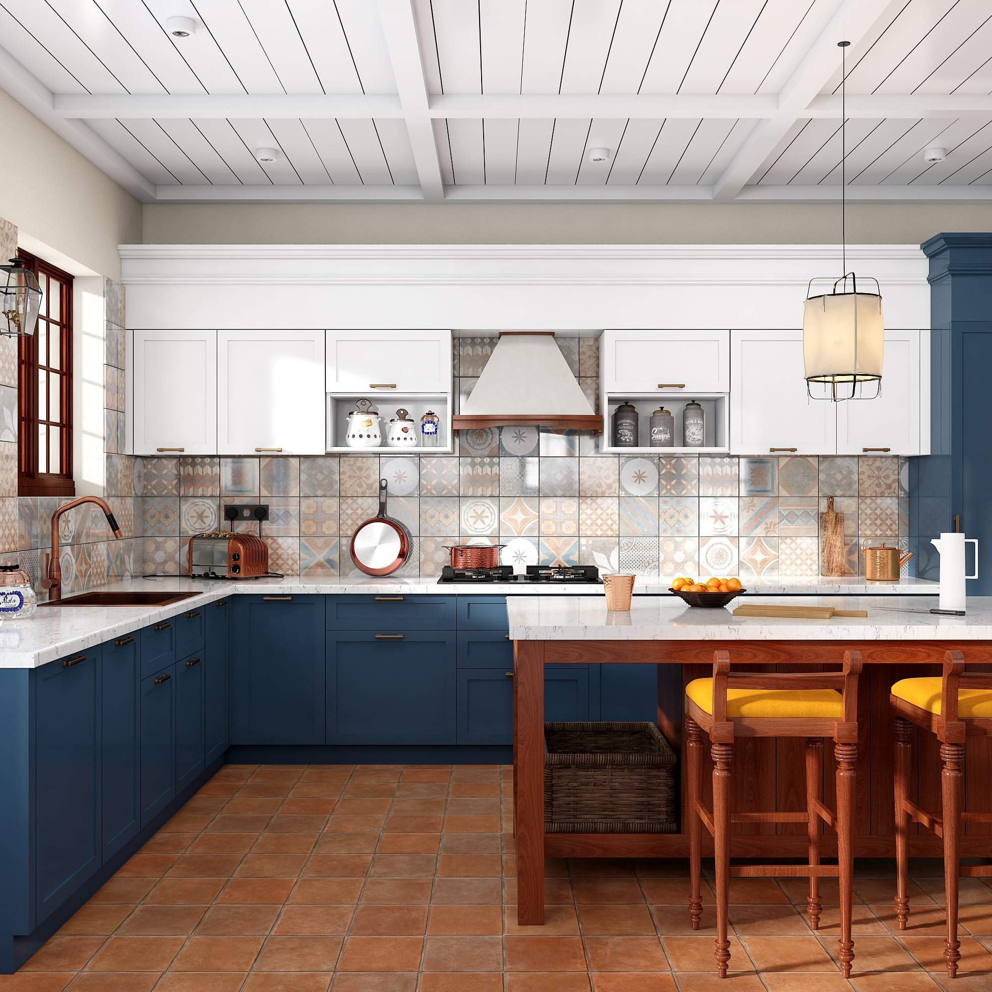 Best kitchen interior designers in Thoraipakkam Chennai created dual toned kitchen