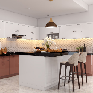 Modern kitchen island design for luxury homes in Bhubaneswar, Odisha