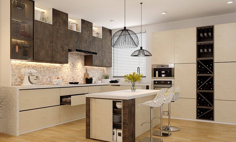 Budget friendly kitchen island with all functionality food preparation, dining, storage and hob unit