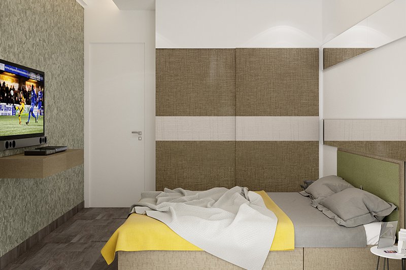 Wardrobe design with a trendy door style for a contemporary look