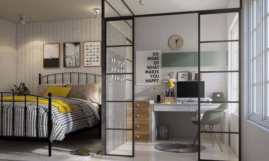 Minimalist home office with clean lines and sleek furniture