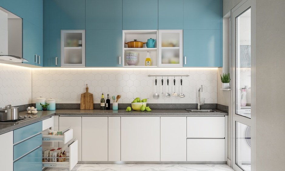 Modular kichen design in 2 bhk flat apartment interior design