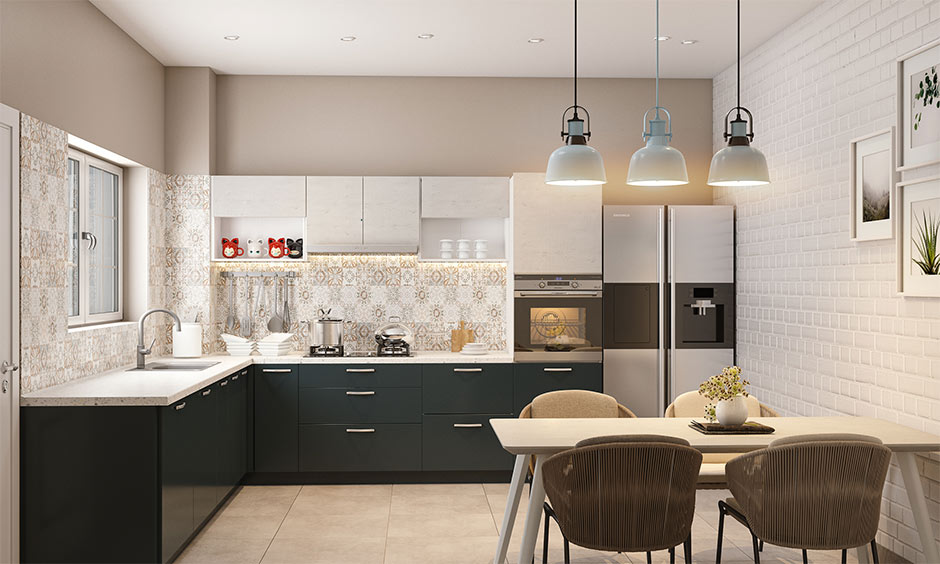 Modular kitchen layout cost per sq ft estimation for Ahmedabad homes