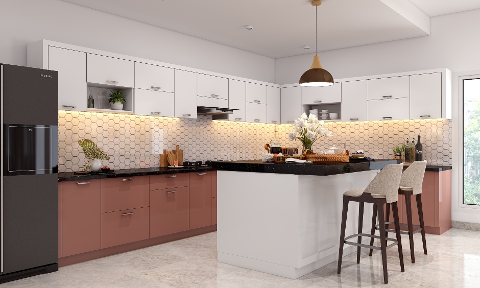 Modular kitchen with island counter design
