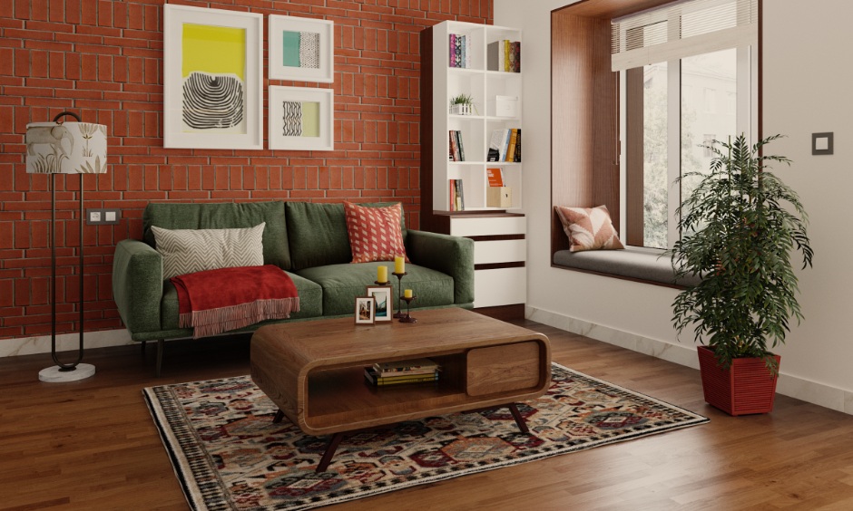 Budget 2BHK living room with simple decor to reduce interior design cost