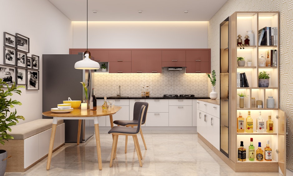 Tall floor-to-ceiling modular units highlighting space-saving kitchen storage trends.