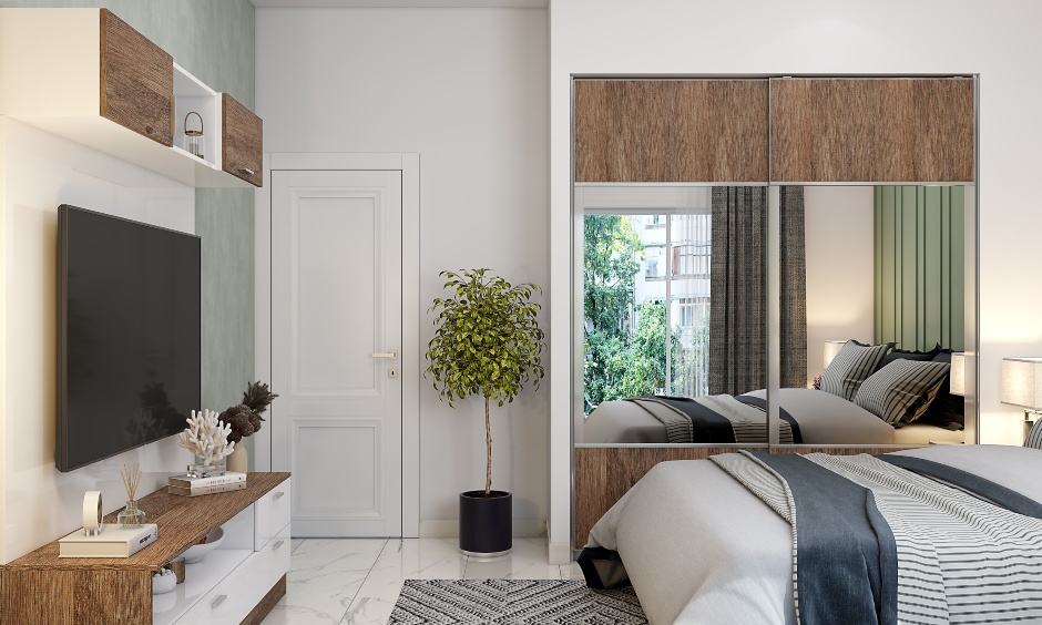 The luxurious looking lamps add a charming vibe to this home bedroom design